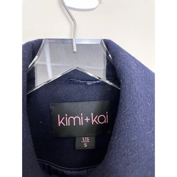 NWT Kimi + Kai Liz Wool Blend Walking Coat Long Button Up Maternity Size Small - Picture 5 of 11